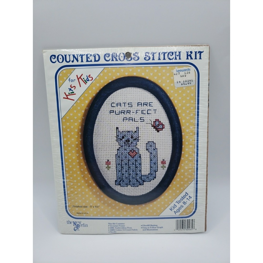 The New Berlin Co Kits for Kids Counted Cross Stitch Kit Cats are Purr-fect Pals
